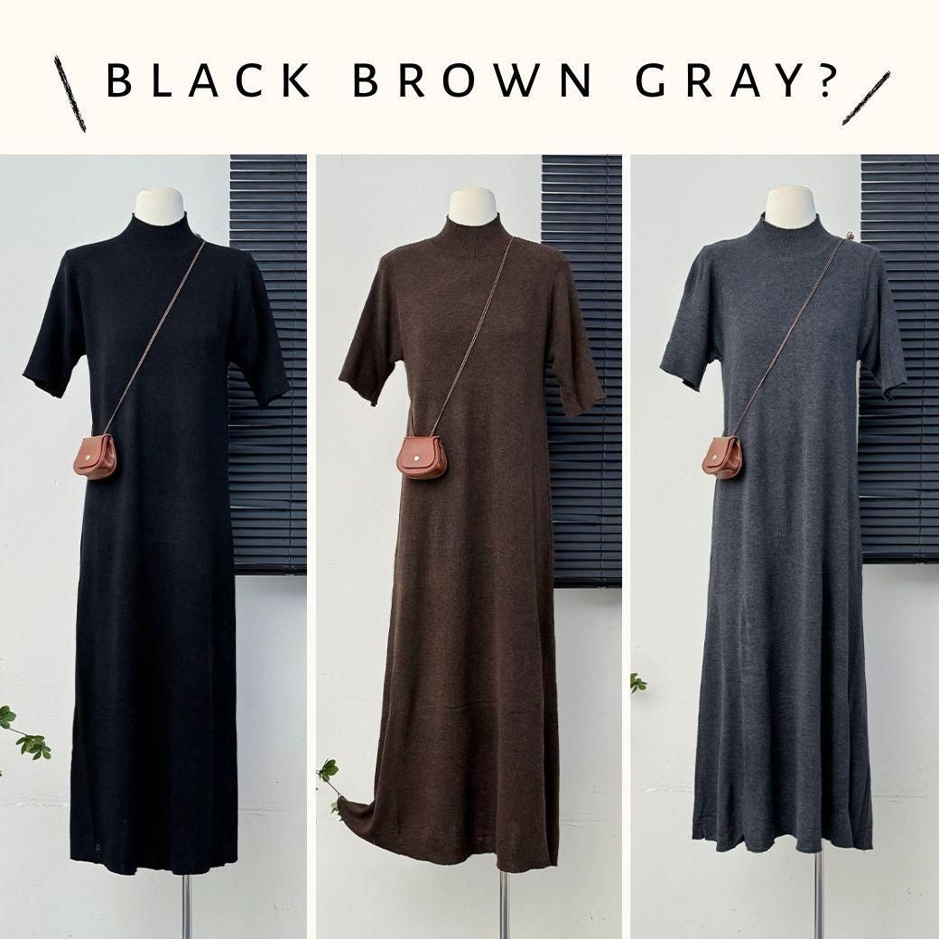 Stretchy A-line knit dress