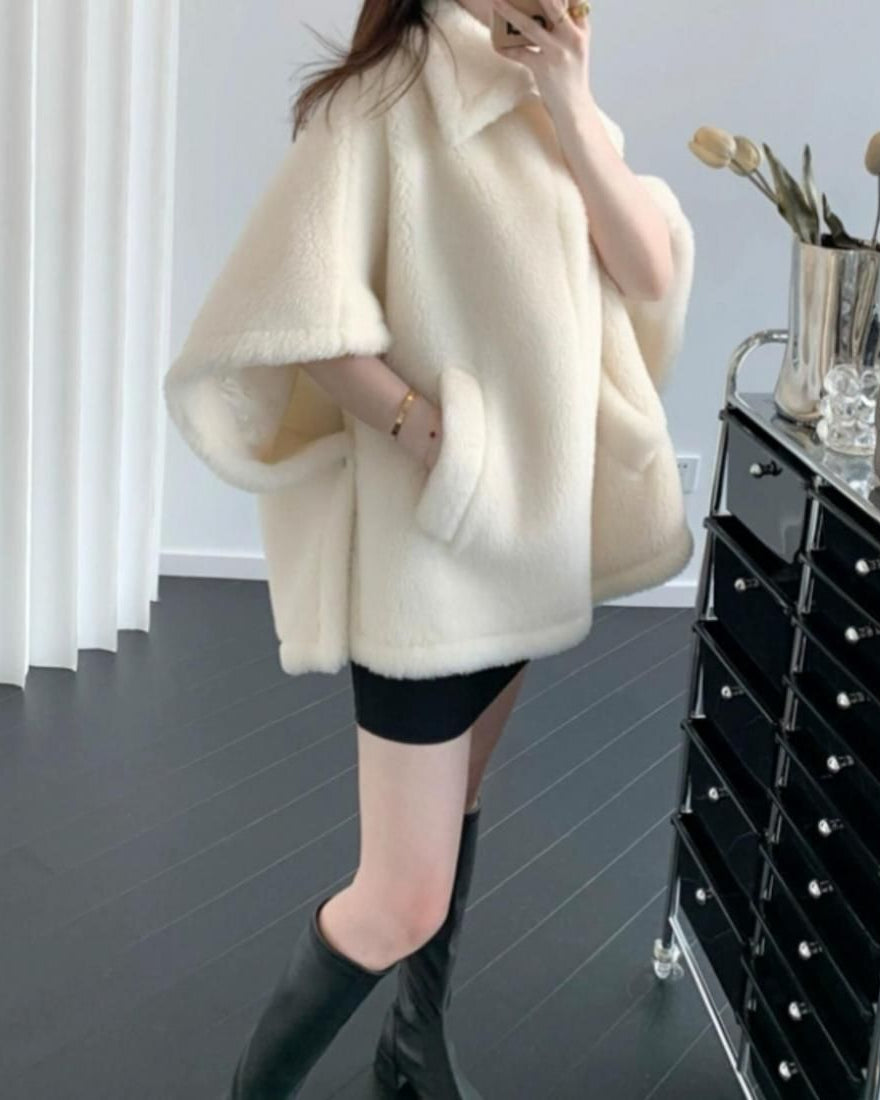 Alpaca wool mix poncho