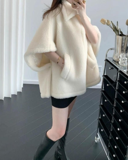 Alpaca wool mix poncho