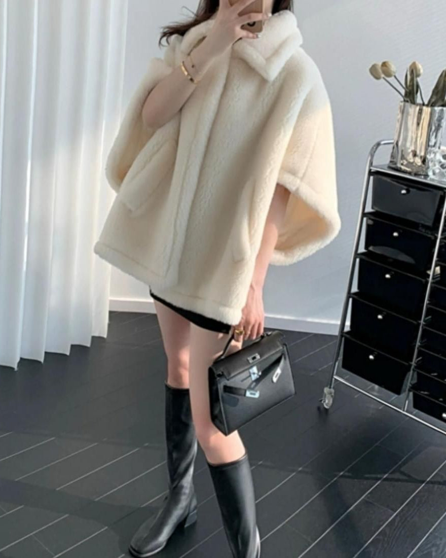 Alpaca wool mix poncho