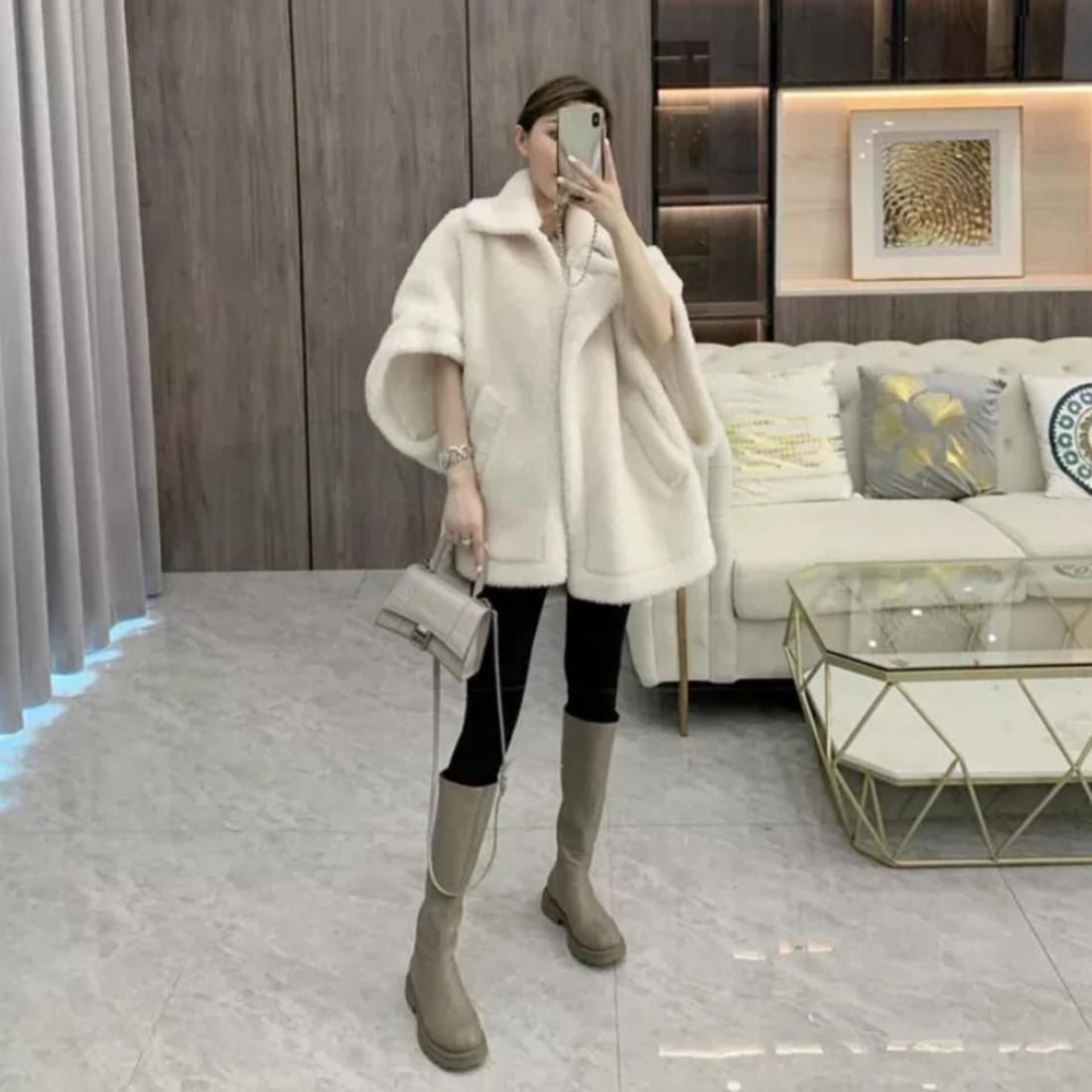 Alpaca wool mix poncho
