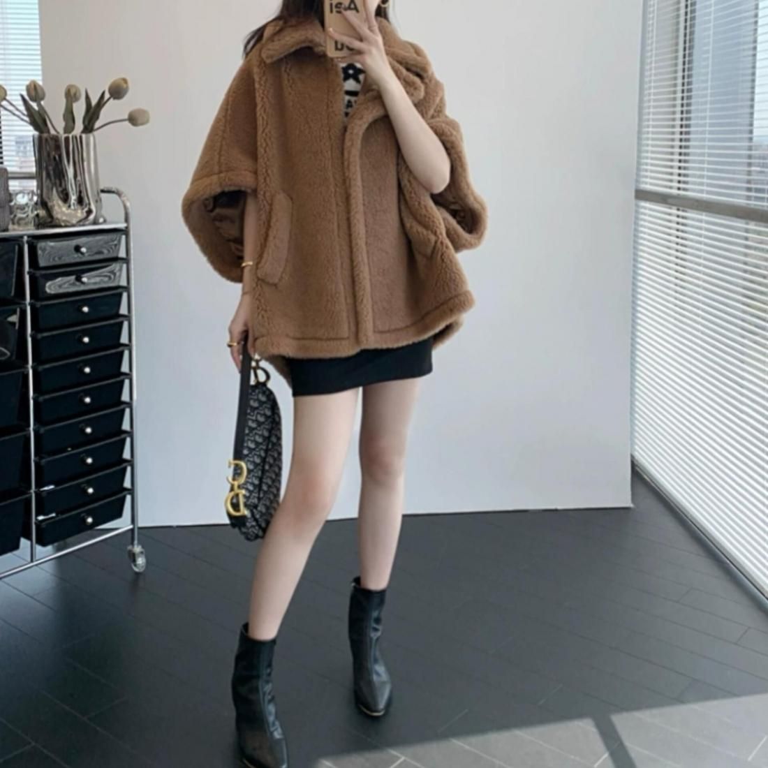 Alpaca wool mix poncho