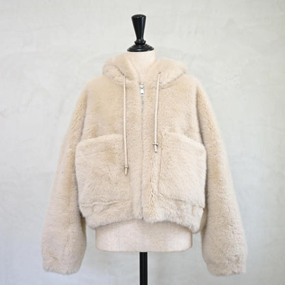 Hoodie fur short coat