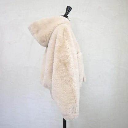 Hoodie fur short coat