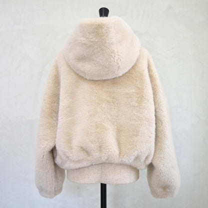 Hoodie fur short coat