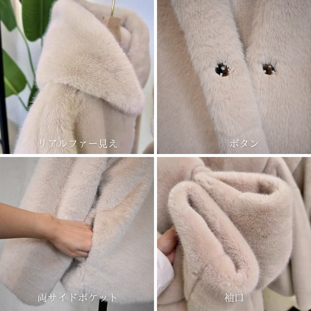 Elegant Hooded Fur Coat