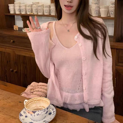 Soft Knit Camisole & Cardigan Set