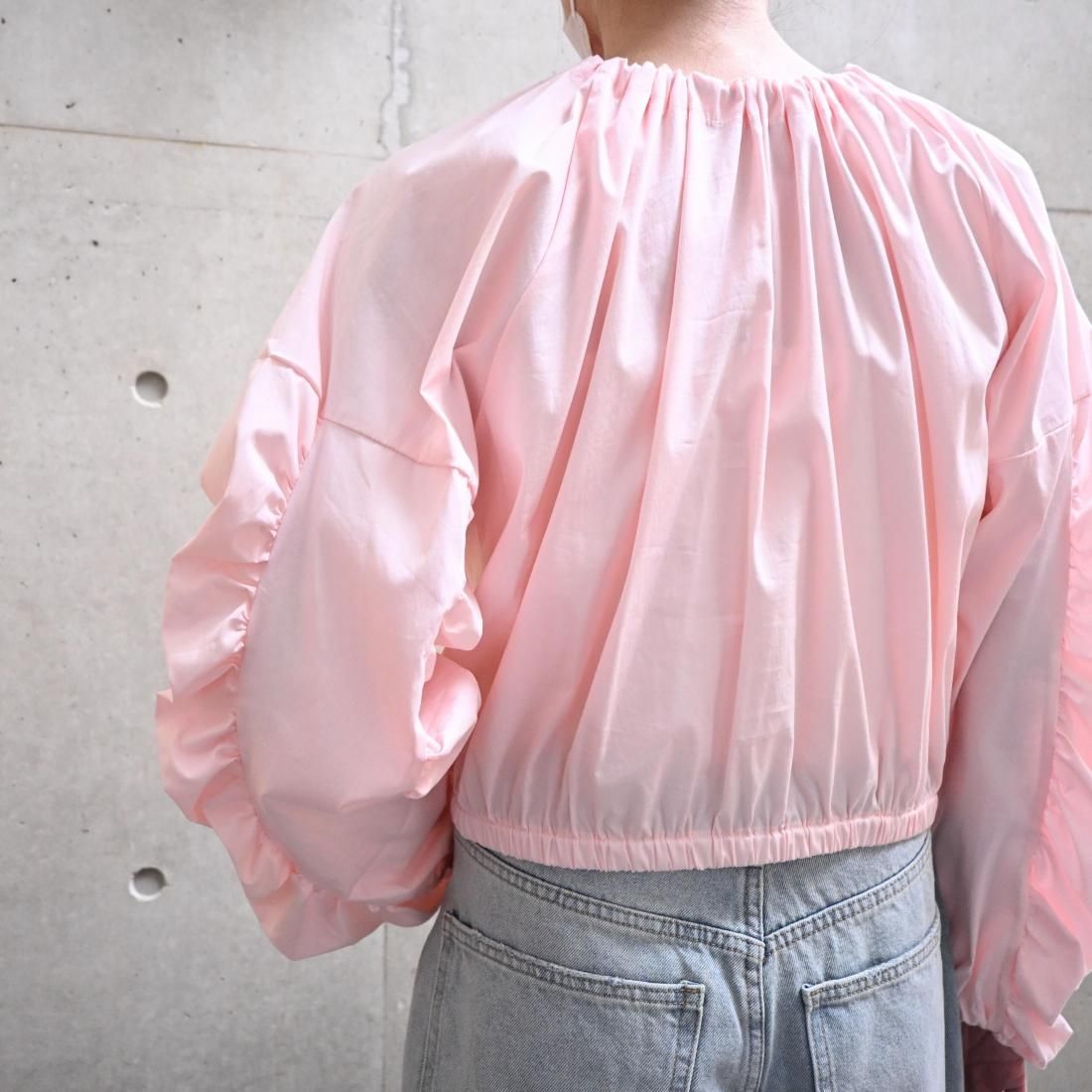 Airy blush gather blouse