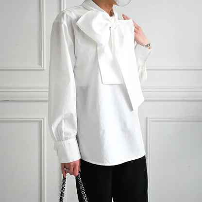 Big bow tie blouse