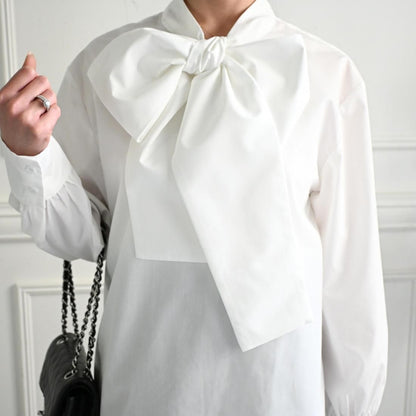 Big bow tie blouse