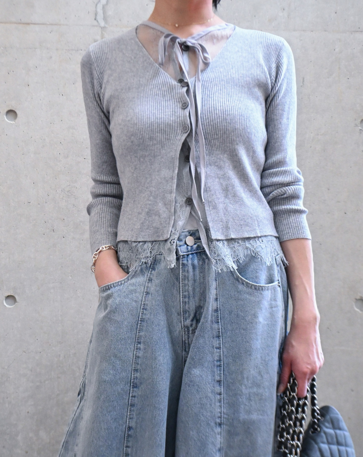Docking lace cardigan