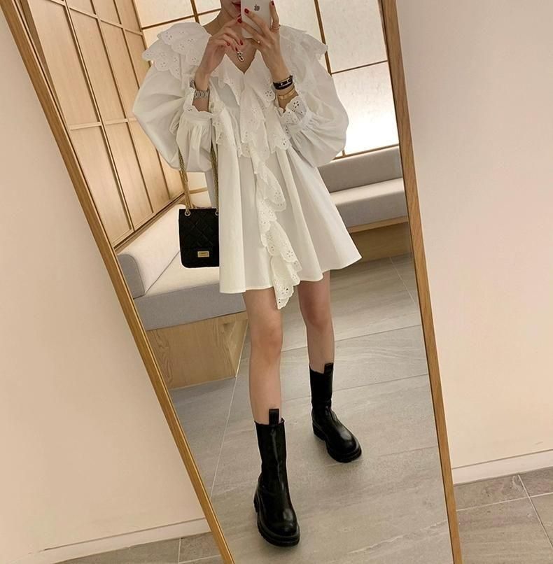 即納☆Lace Frill Blouse