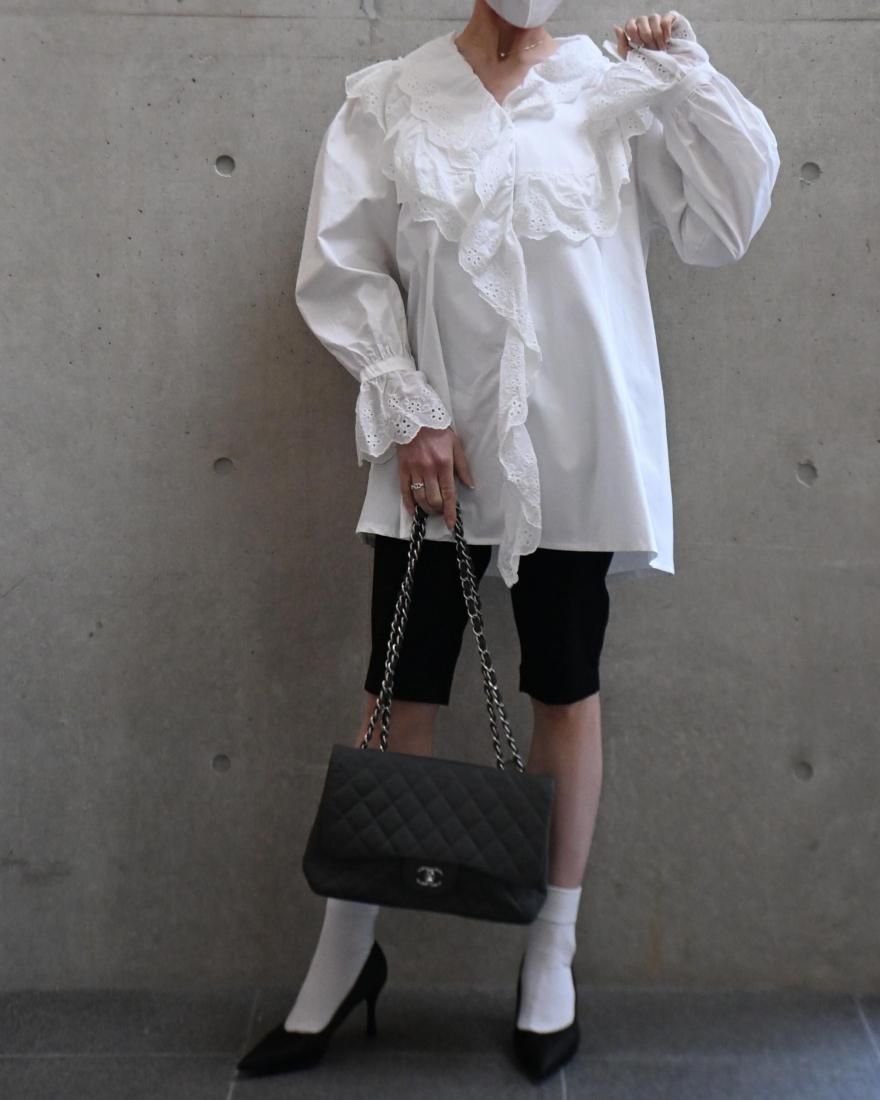 即納☆Lace Frill Blouse