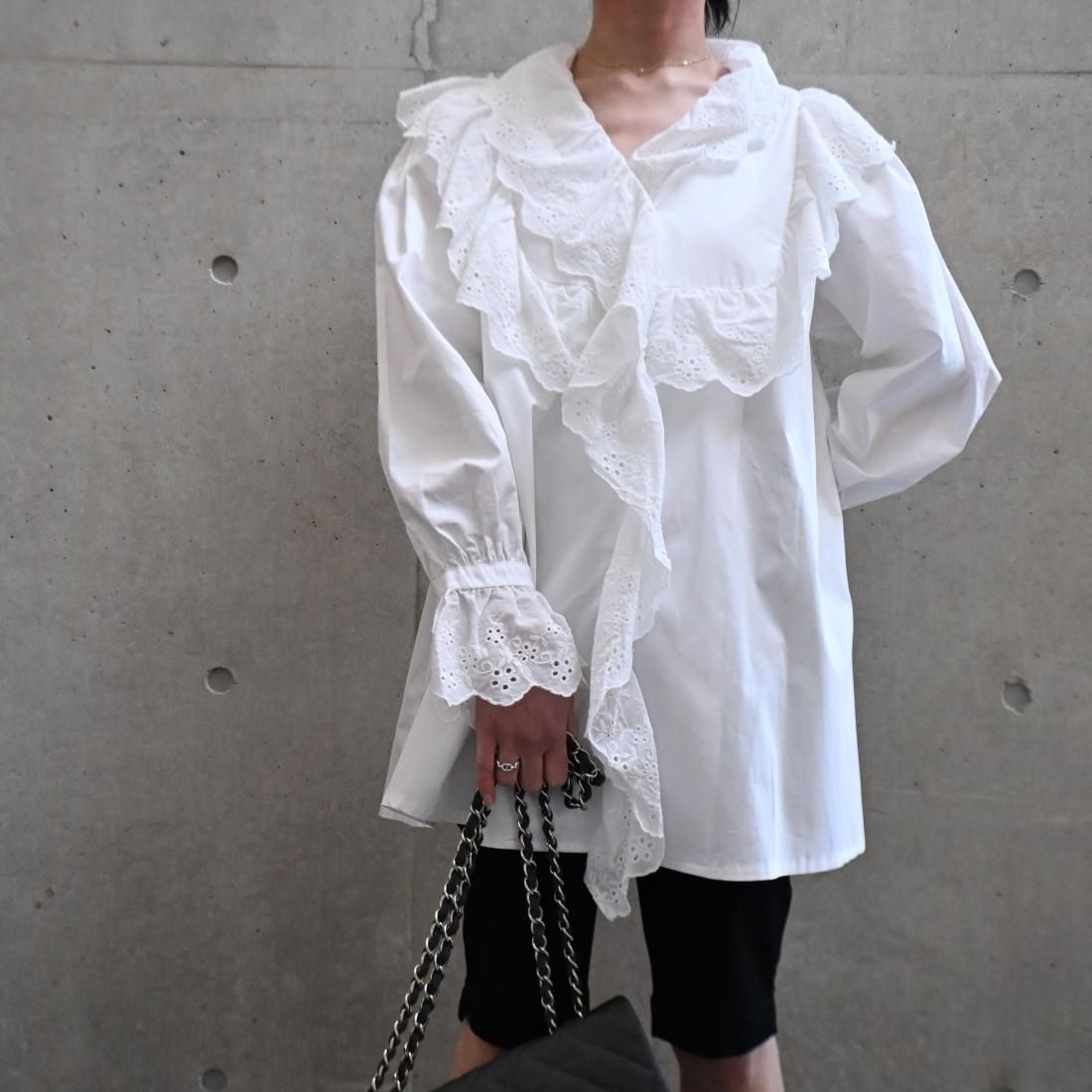即納☆Lace Frill Blouse