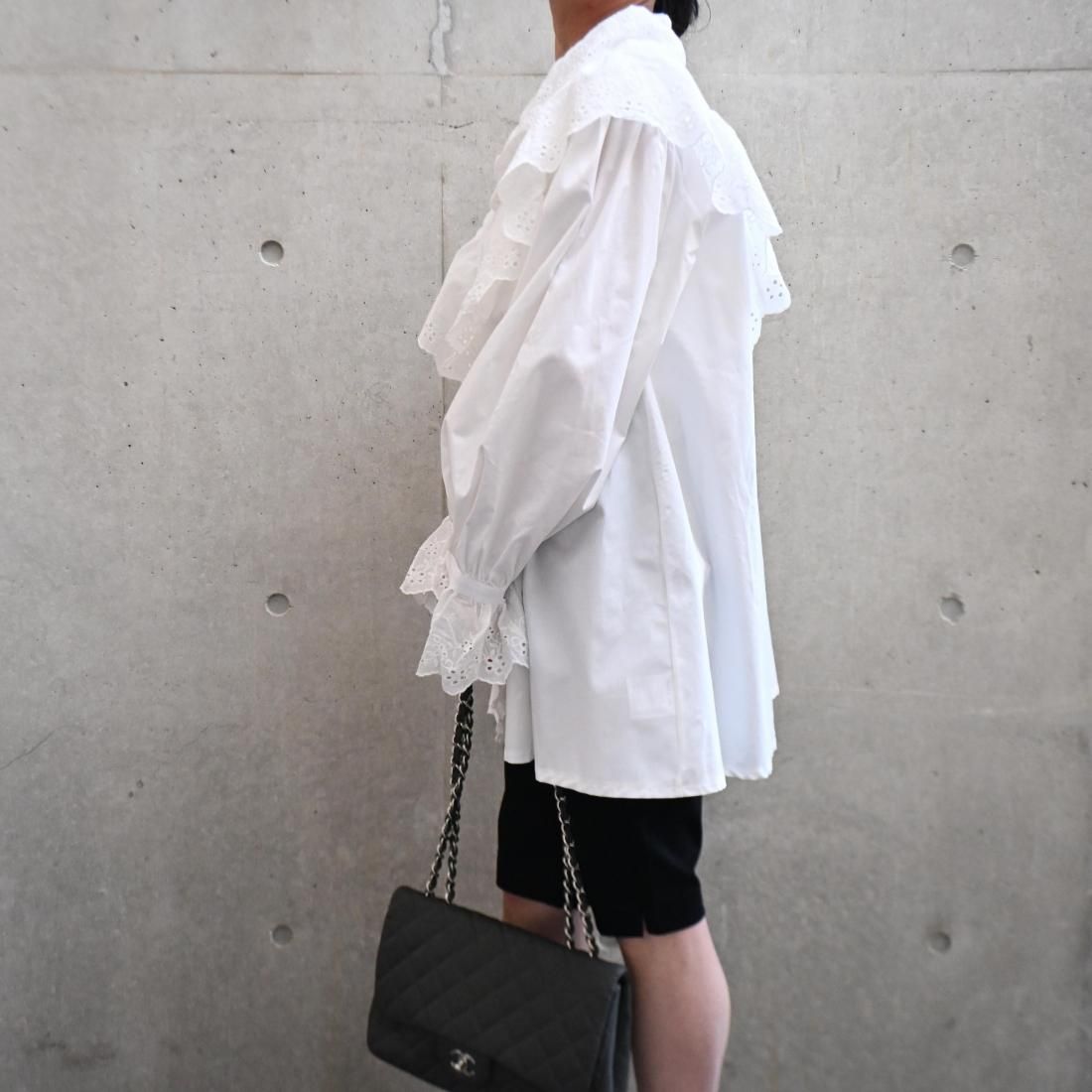 即納☆Lace Frill Blouse