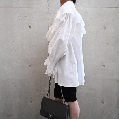 即納☆Lace Frill Blouse