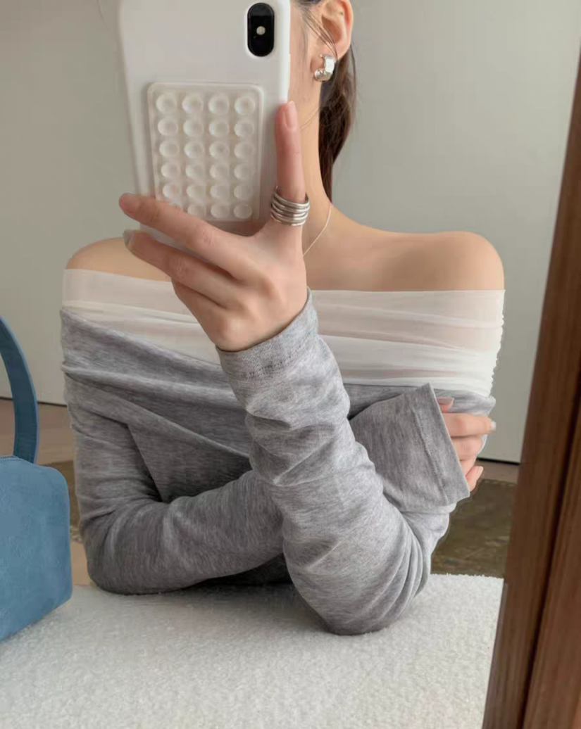 Tule off-shoulder tops