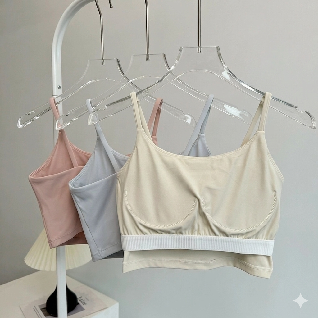 Mesh cropped tops set