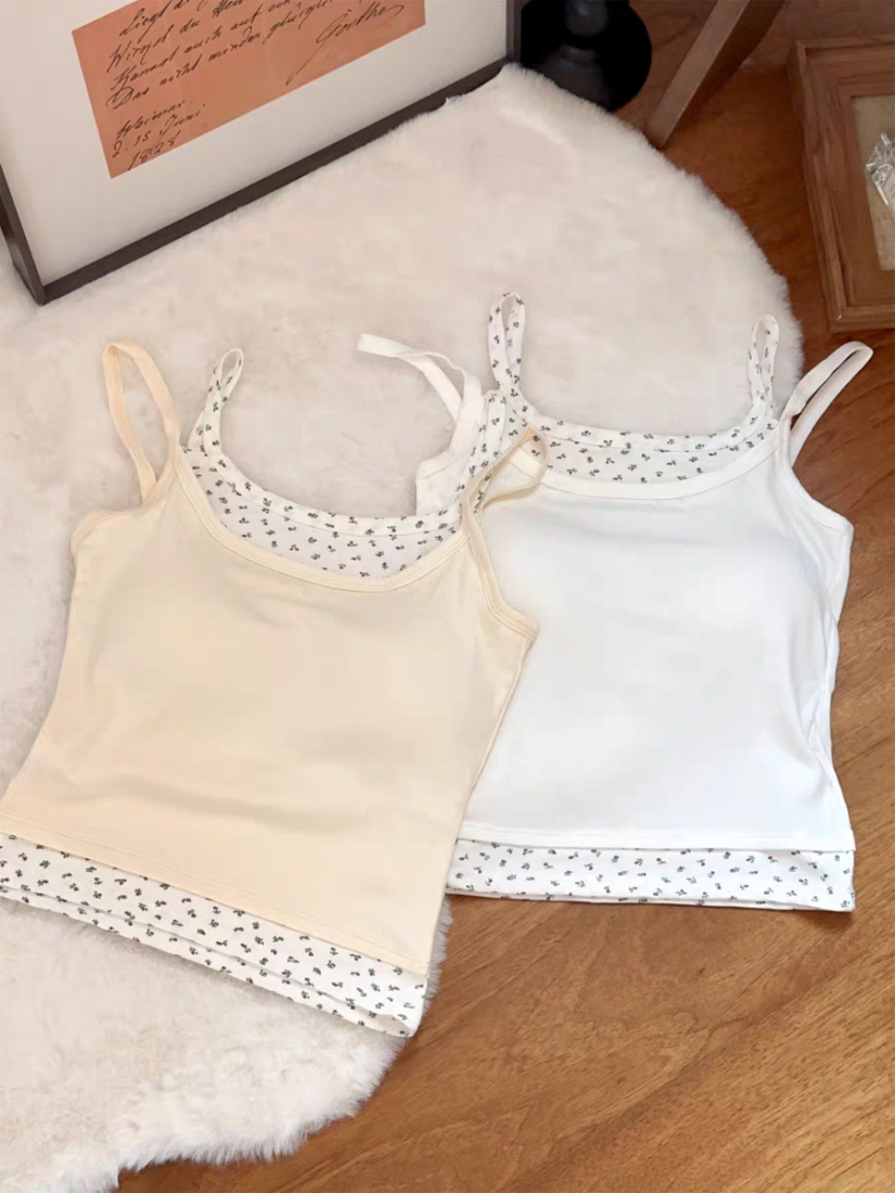 Flower layered tank top