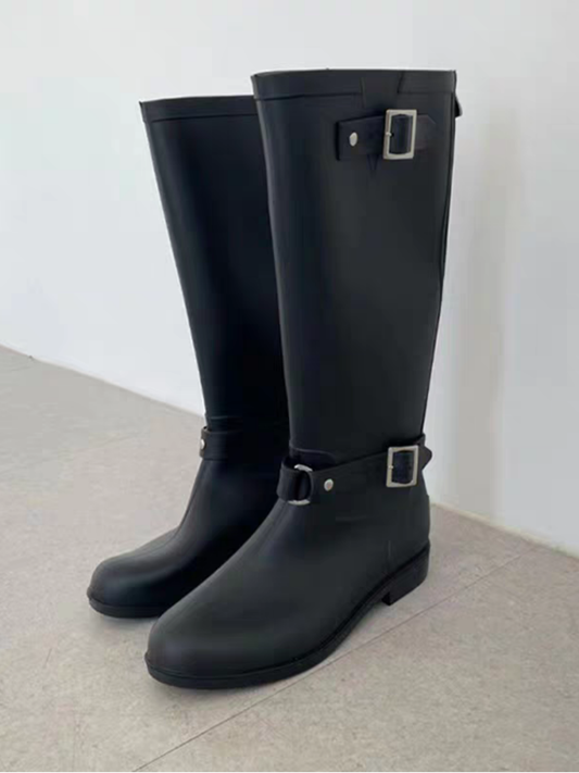 Madison belted rain boots