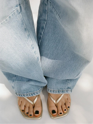 Metalic Square Sandals