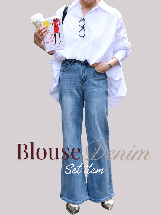 Blouse+Denim Set