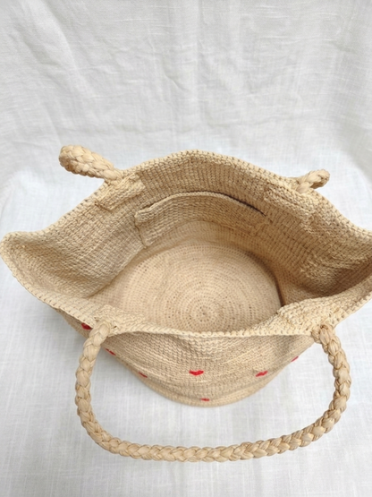 Heart Raffia Bag