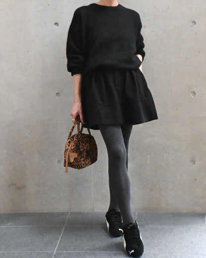 Corduroy Tuck Flare Mini Skirt