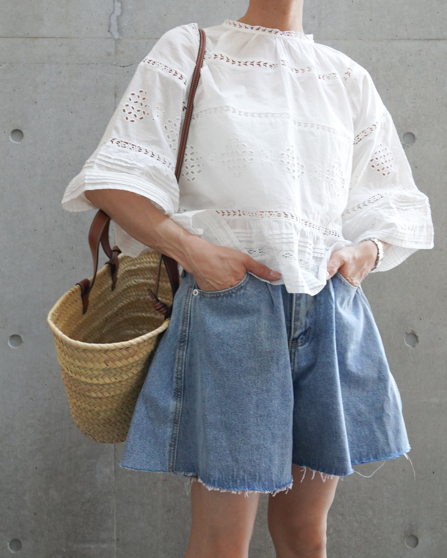 Cotton Lace A-line Blouse