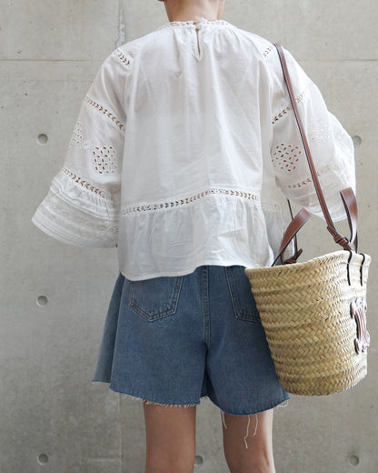 Cotton Lace A-line Blouse