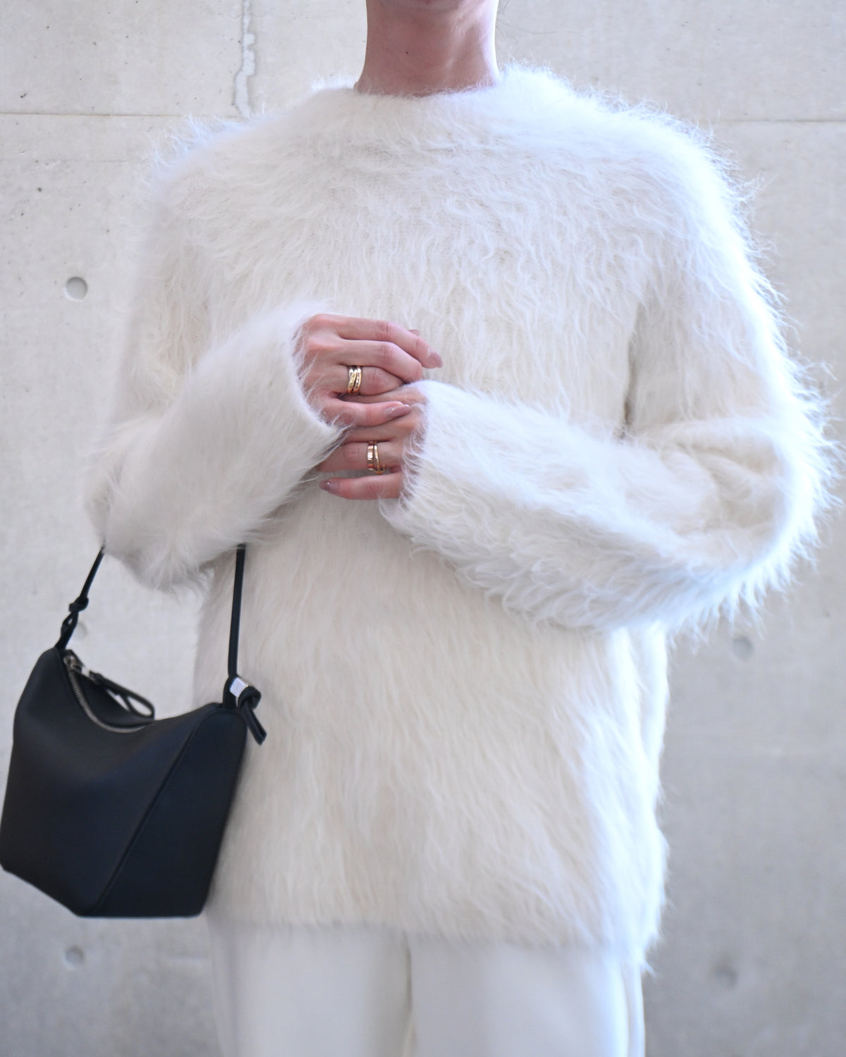 Alpaca shaggy knit
