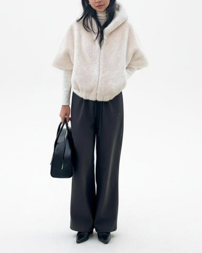 Eco fur hoodie jacket