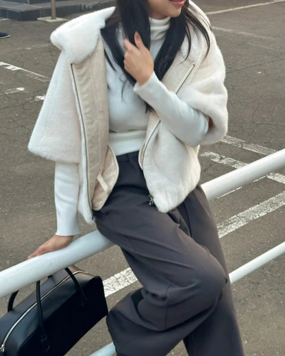 Eco fur hoodie jacket