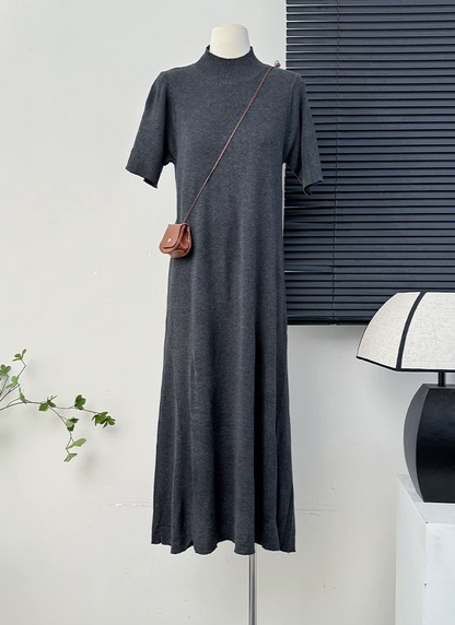 Stretchy A-line knit dress
