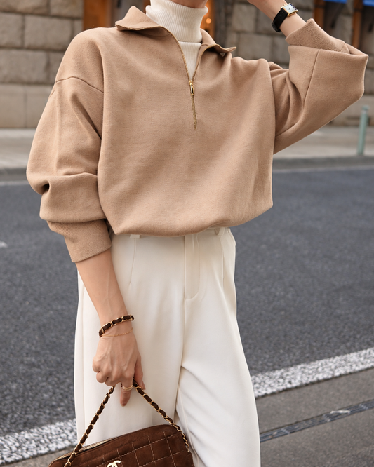 Classic Half Zip Wool Knit