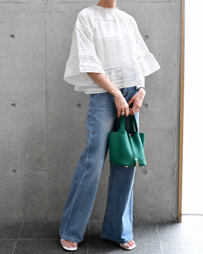Cotton Lace A-line Blouse