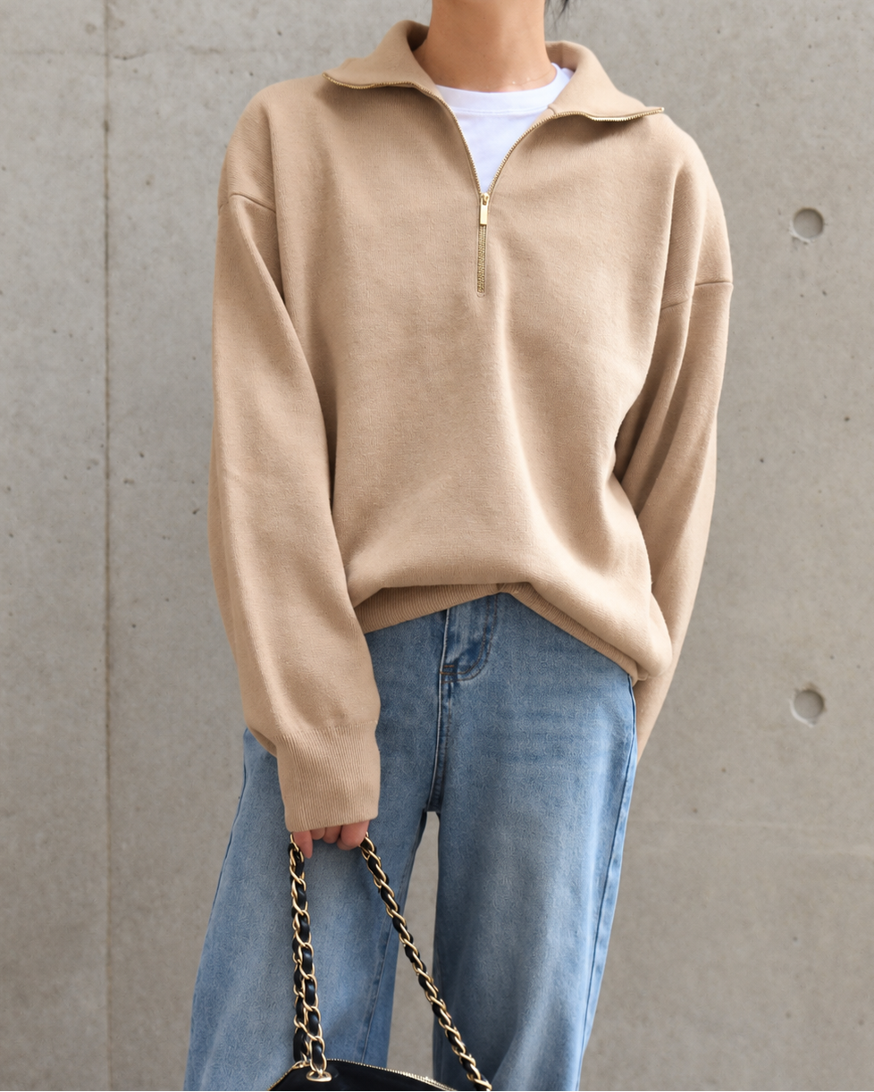 Classic Half Zip Wool Knit