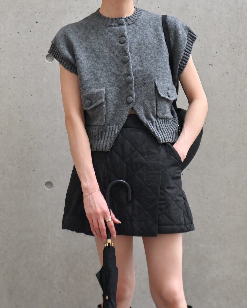 Quilted Wrap Short Pants