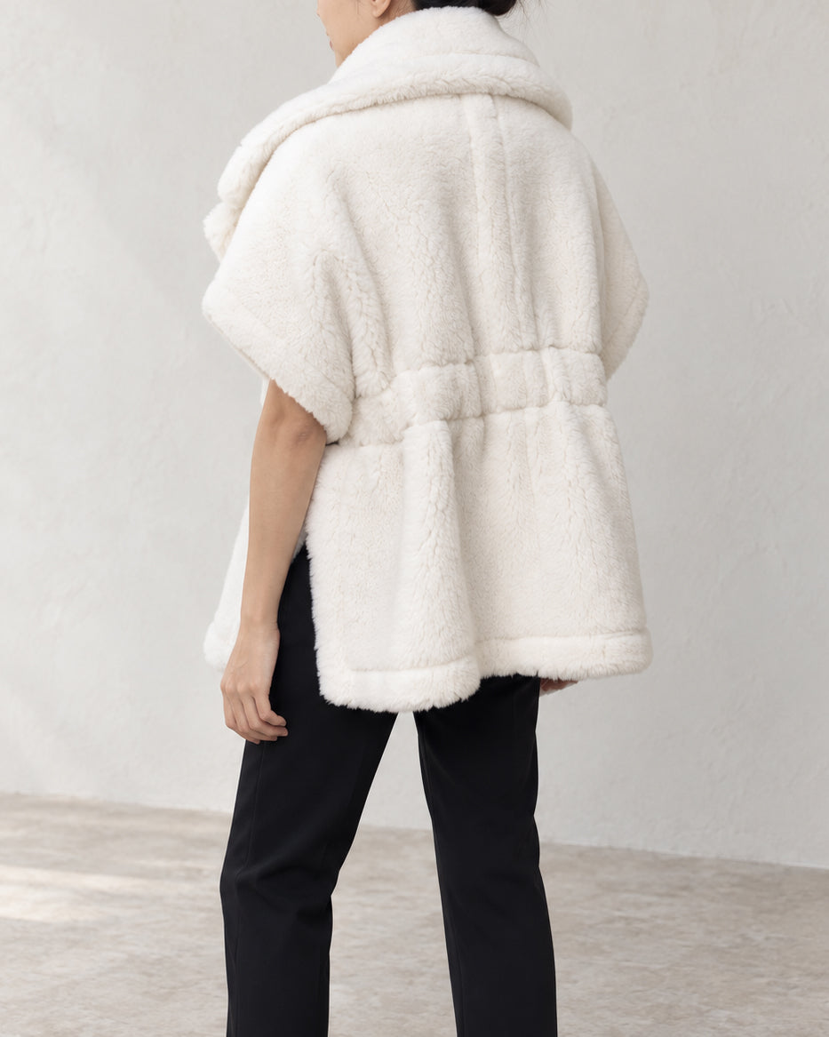 Wool Teddy Poncho Vest