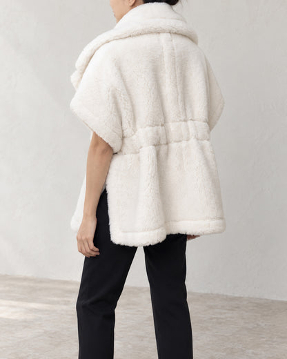 Wool Teddy Poncho Vest