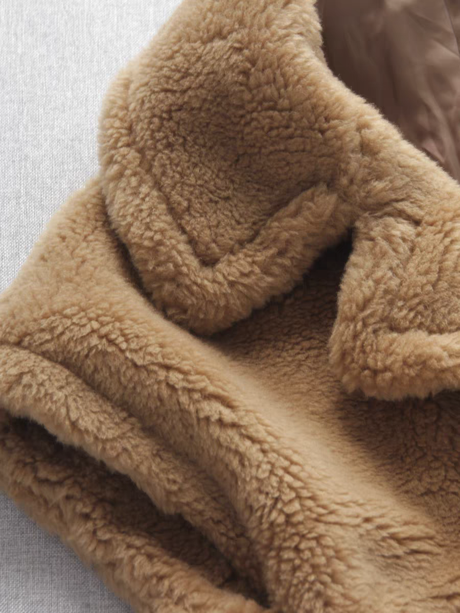 Wool Teddy Poncho Vest