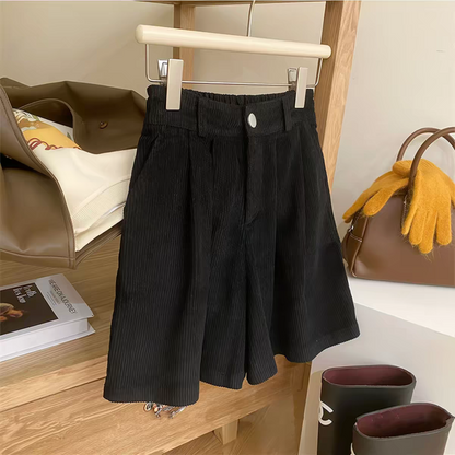 Corduroy Tuck Half Pants