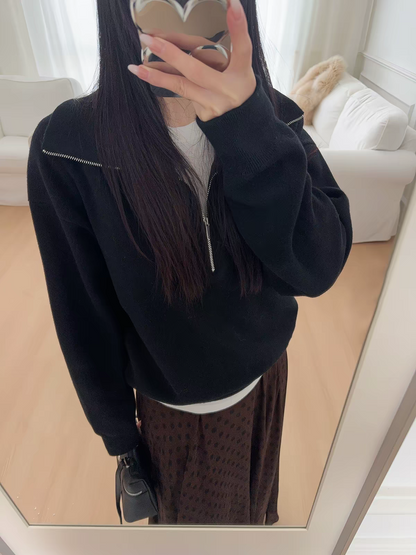 Classic Half Zip Wool Knit